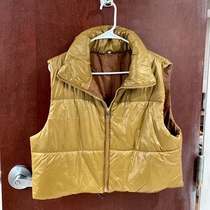 Brown puffer vest